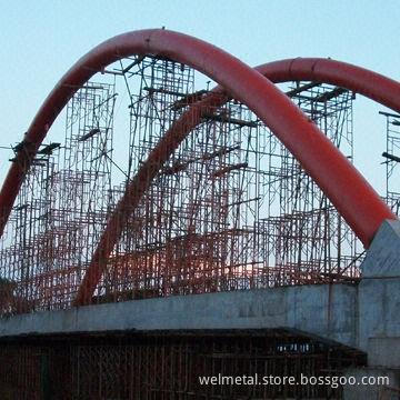 Rainbow Bridge, Large Span Curved Welded Pipe Girder and Bracings Structure